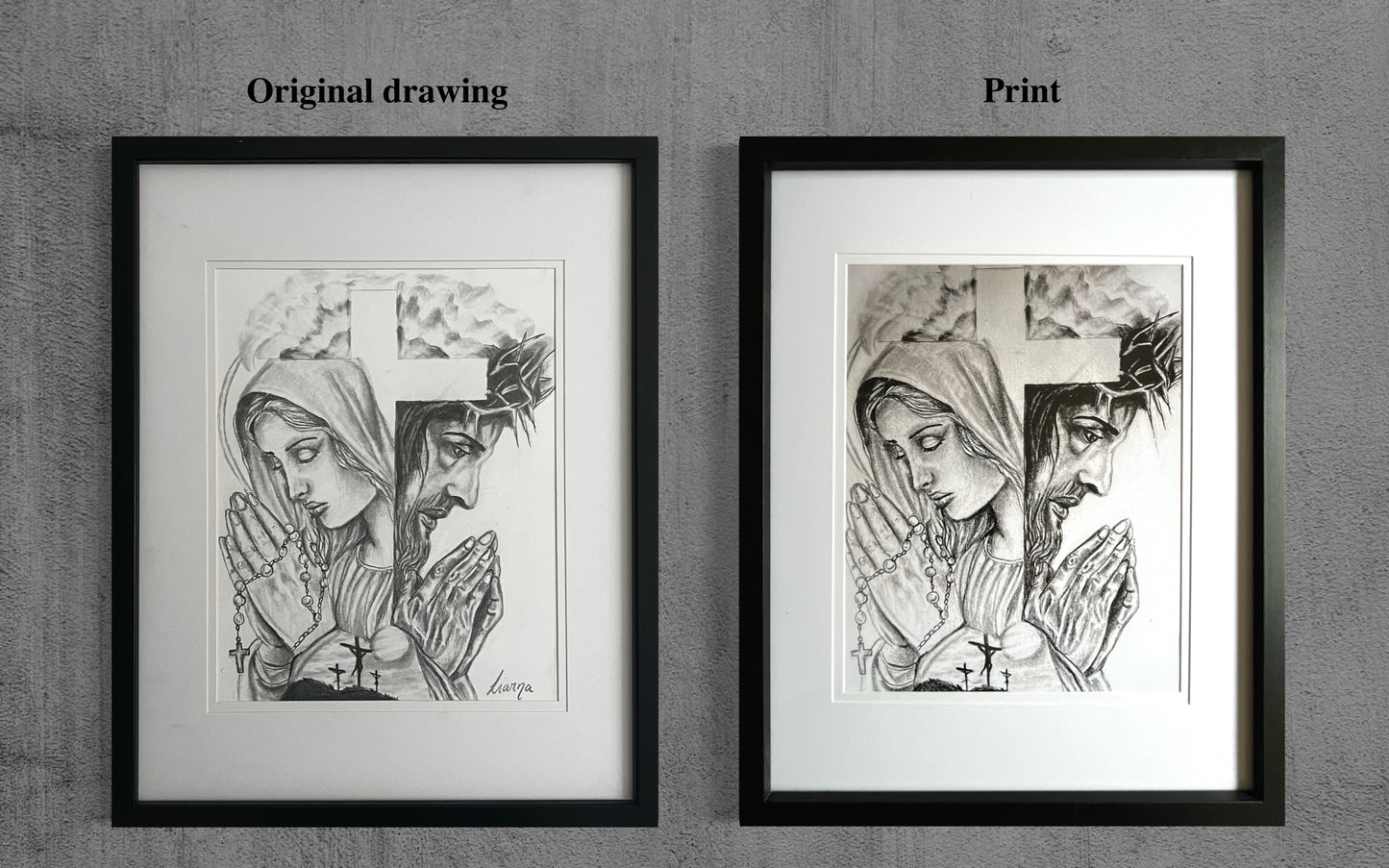 Jesus & Mother Mary framed print