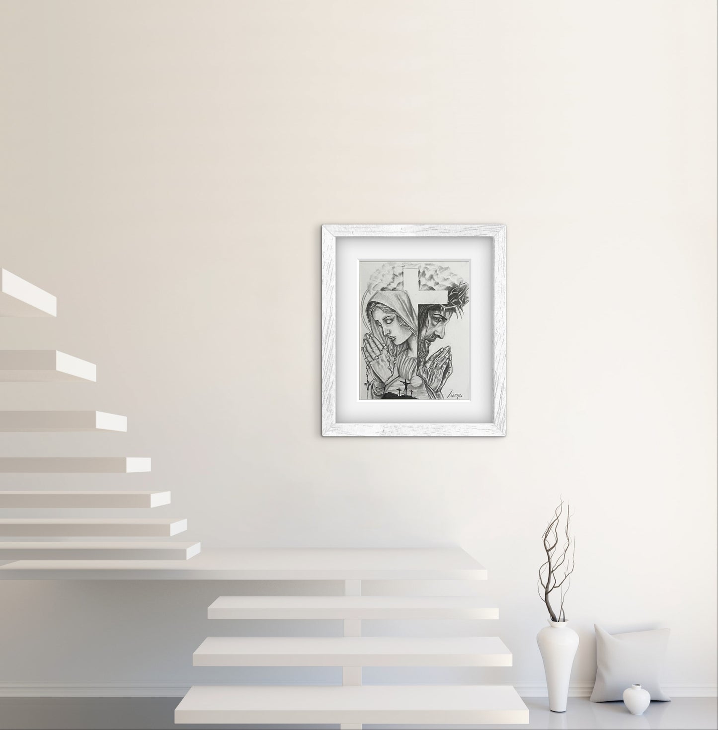 Jesus & Mother Mary framed print