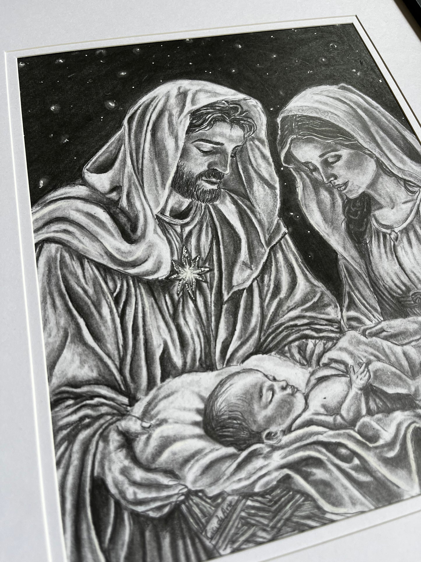 Holy family framed original drawing (Christmas special)