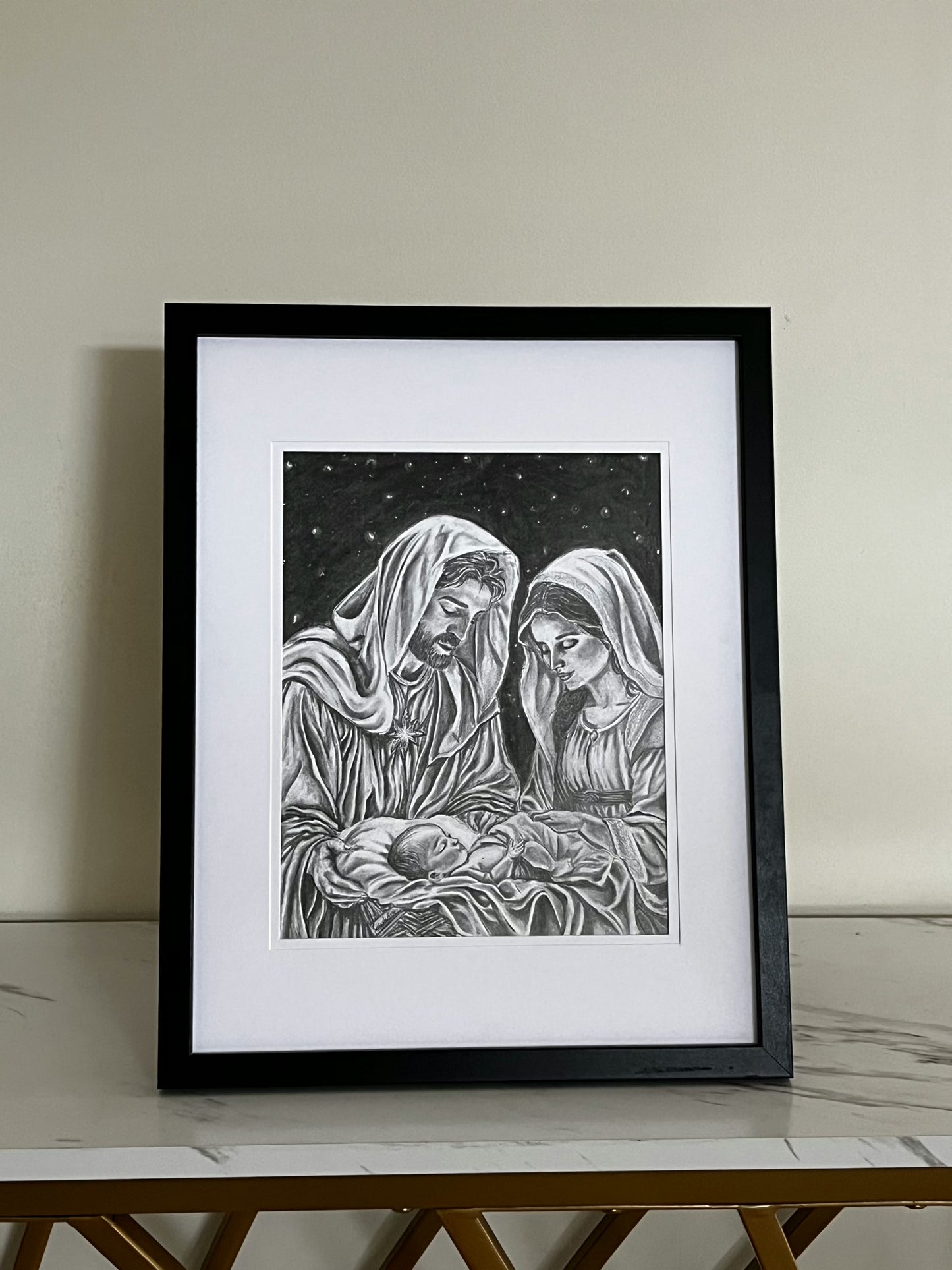 Holy family framed original drawing (Christmas special)