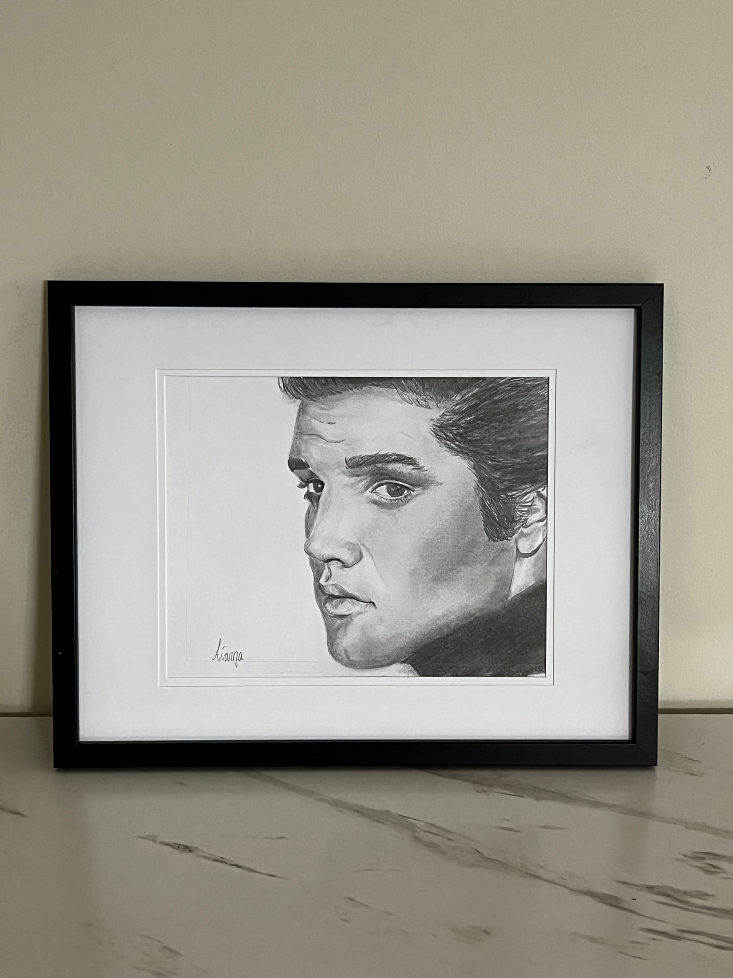 Elvis Presley framed original drawing