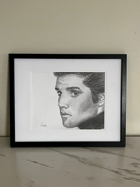 Elvis Presley framed original drawing