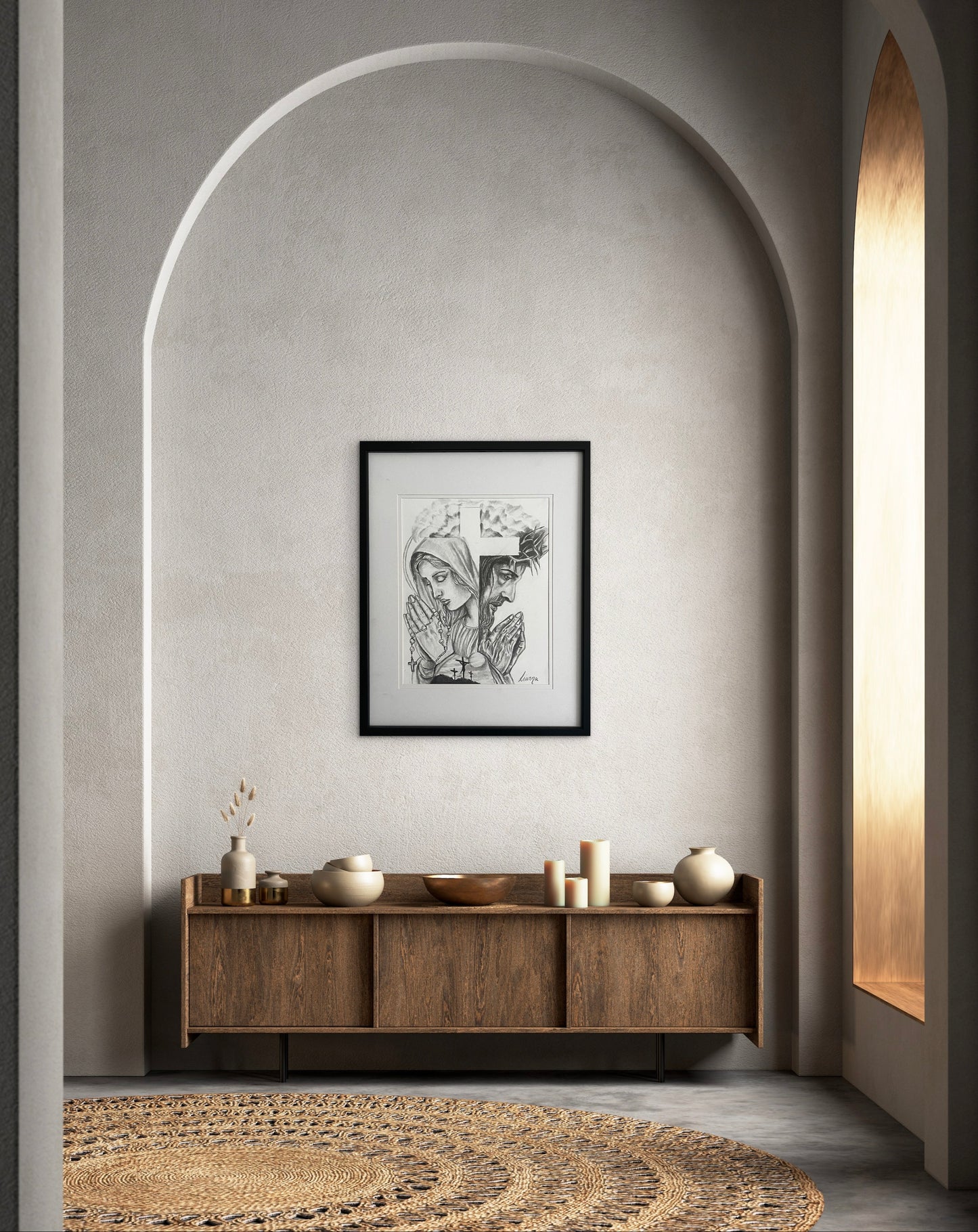 Jesus & Mother Mary framed print