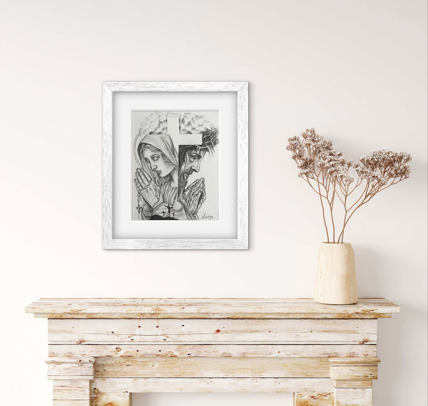 Jesus & Mother Mary framed print